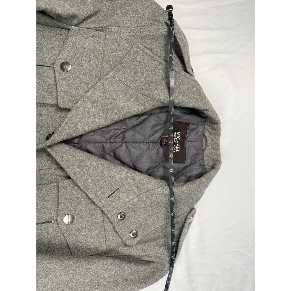 Michael Michael Kors‎ Women's Gray Wool Blend Military Coat Jacket Size S